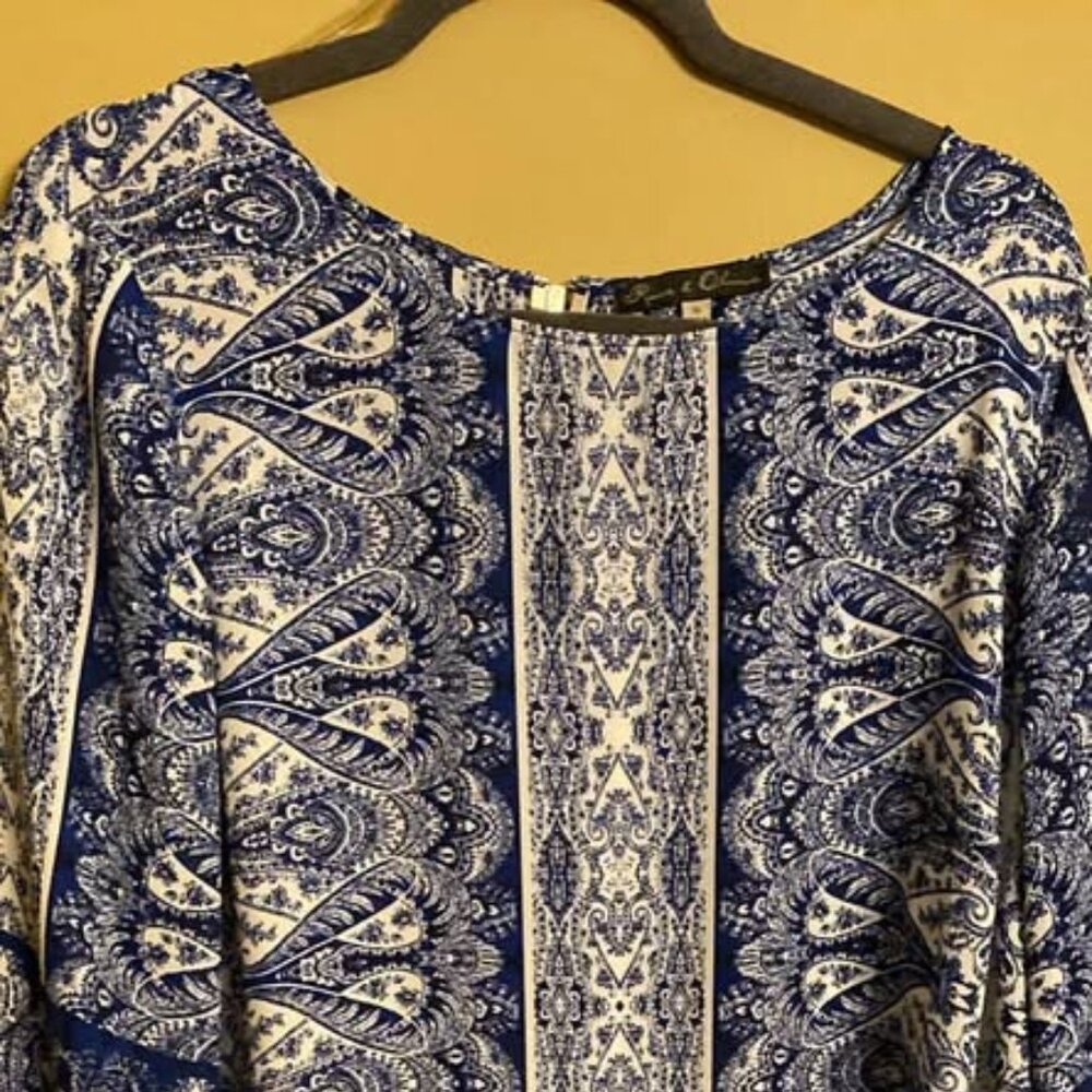 Rose & Olive Blue Paisley Shirt